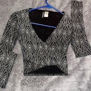 Sparkle crop top long sleeve